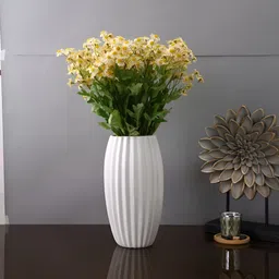 TAYHAA Yellow 2 Pieces Artificial Flower With Pot-47