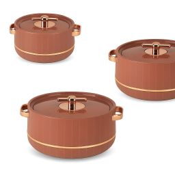 Deluxe Decor Plastic Inner Stainless Steel Insulated Casserole Pack of 3 Thermoware Casserole Set-image-101