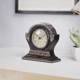 ons interior industry Fergal Black Solid Wood Analog Table Clock-picture-9