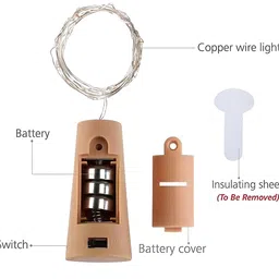 ENORMITY 8-Pcs Yellow Rice Shaped  Cork LED String Lights image 3