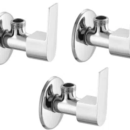 Elixir Brass Angle Valve Pack OF 3 For Bathroom and Kitchen Chrome Finish Angle Cock Faucet-31