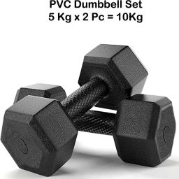 Black Hexa Dumbbells Set, Home Gym (10kg) Fixed Weight Dumbbell-image-59