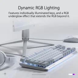ASUS ROG Strix Scope NX TKL Moonlight White Wired USB Laptop-size Gaming Keyboard Compatible with Desktop, Laptop, Mac , with gaming mode ,multimedia_keys,X806 ROG Strix Scope NX TKL Moonlight White Mechanical Gaming Keyboard image 2