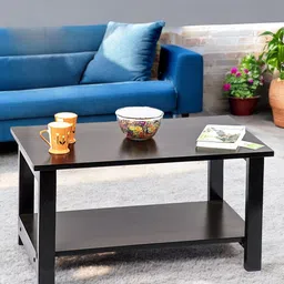 Ikiriya Black Rectangle Shaped Dark Mahagony Finish Sheesham Wooden Coffee Table-12