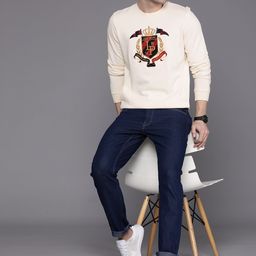 Louis Philippe Sport Brand Logo Embroidered Pure Cotton Sweatshirt-picture-26