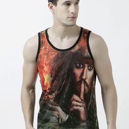 Disney by Wear Your Mind Men Orange Printed Round Neck T-shirt-image-16