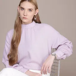 French Connection Raglan Sleeves Seersucker Top-image-54