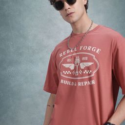 The Roadster Life Co. Men Typography Printed Pure Cotton Relaxed Fit T-shirt-image-66
