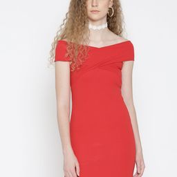 Veni Vidi Vici Women Red Self-Design Sheath Dress-image-55