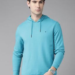 Van Heusen Men Blue Solid Hooded Sweatshirt-picture-23