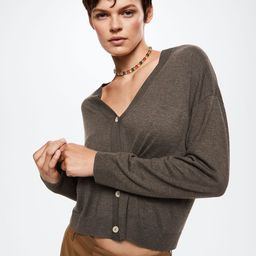 MANGO Women Brown Fine-knit Cardigan-image-6