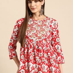 A&K Floral Print Peplum Top-image-55