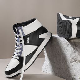 FCUK Men Perforated Detail Colourblocked Sneakers-picture-56