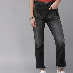 Roadster Women Black Straight Fit Mid-Rise Clean Look Stretchable Jeans-21