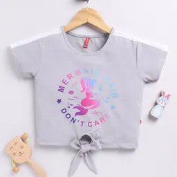 Here&Now X Game Begins Printed Waist Tie-Ups Crop Top-image-23