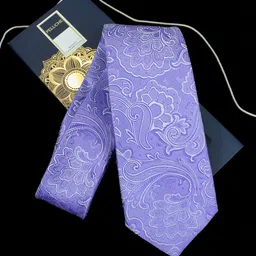 PELUCHE Men Purple Printed Broad Tie-picture-15