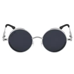 Royal Son Black Polarized Steampunk Round Sunglasses-picture-19