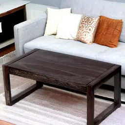 Ikiriya Black Wood Contemporary Dark Mahagony Finish Rectangle Coffee Table-image-98