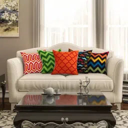 SEJ by Nisha Gupta Multicolor Cushion Covers - Set of 5-image-54