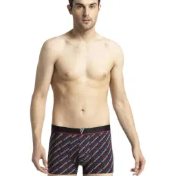 Van Heusen Black & Blue Cotton Comfort Fit Printed Trunks-34