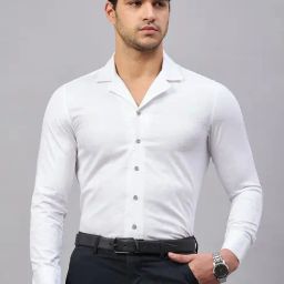 Louis Stitch White Cotton Regular Fit Printed Shirt-image-76