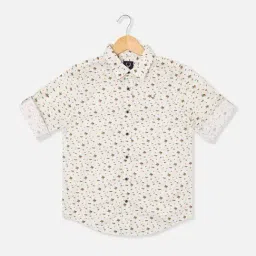 Allen Solly Kids Cream Cotton Printed Full Sleeves Shirt-image-21