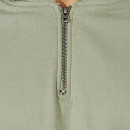 Styli Khaki Relaxed Fit Solid Hoodie image 4