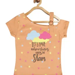 Tiny Girl Kids Peach Printed Top-image-44