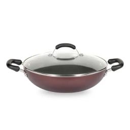 Meyer Merlot Non-Stick Kadai/Wok With Lid, 30cm-image-33