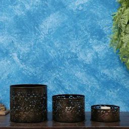 Artisans Rose Golden Iron Hyacinth Tea Light Holder - Set of 3-image-66