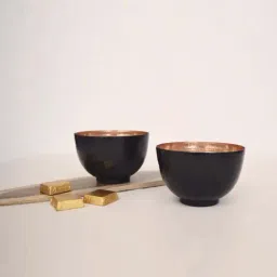 COPPRE Black & Rose Gold Copper Twilight Serving Bowl-33