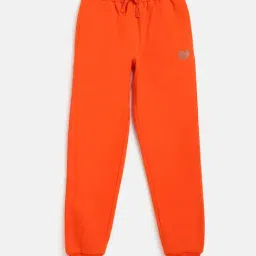 Li'l Tomatoes Kids Neon Orange Cotton Joggers-image-50
