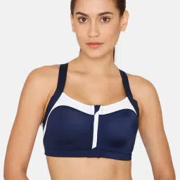 Zelocity by Zivame Blue Non Wired Non-padding Sports Bra-image-31