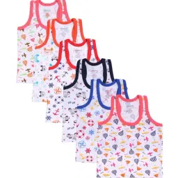 Bodycare Kids Multicolor Cotton Printed Vests (Pack of 6)-picture-24