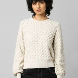 Only Beige Round Neck Pullover-image-12