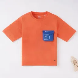Ed-a-Mamma Boys Orange Solid T-Shirt-picture-46