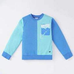 Ed-a-Mamma Kids Blue Cotton Color Block Full Sleeves Sweatshirt-image-72