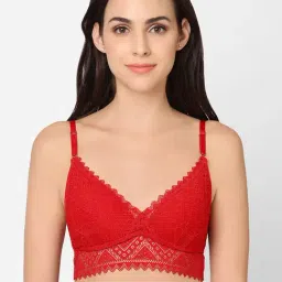 Wacoal Red Lace Half Coverage Bralette Bra-picture-19