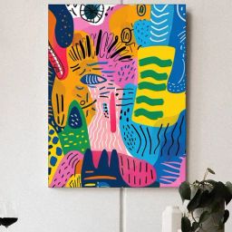Art Street Multicolor Characterization Painting In Abstract Pattern image 2
