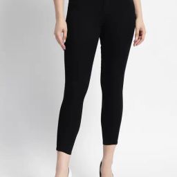 MADAME Black Blended Regular Fit Mid Rise Jeans-image-29