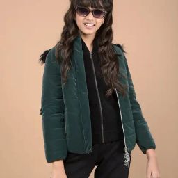 Crimsoune Club Girls Green Solid Full Sleeves Jacket-image-25
