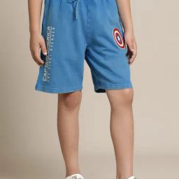 Kidsville Captain America Blue Printed Regular Fit Shorts For Boys-image-17