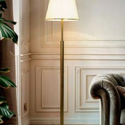 Fos Lighting Gold Mild Steel Antique Floor Lamp With Shade-image-1