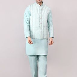 Voniry Men Ethnic Motifs Embroidered Regular Kurta with Pyjamas-48