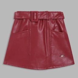 Blue Giraffe Kids Maroon Regular Fit Skirt-image-86