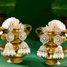 Zaveri Pearls Golden Alloy Earrings for Women-52