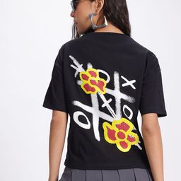 glitchez Funky Graphics Print Drop-Shoulder Sleeves Pure Cotton Relaxed Fit T-shirt-image-28