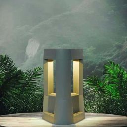 Fos Lighting Grey Aluminium Energy-Efficient Triangular 10W Warm White Led Gate Light image 2