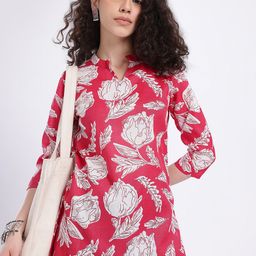 Anouk Rustic Floral Printed Mandarin Collar Straight Kurti-picture-21