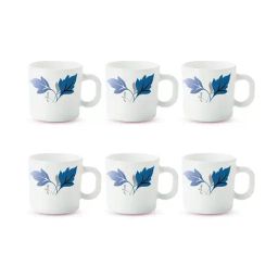 Borosil Ageria White Opalware Cup Set 100ml - 6 Pieces-42